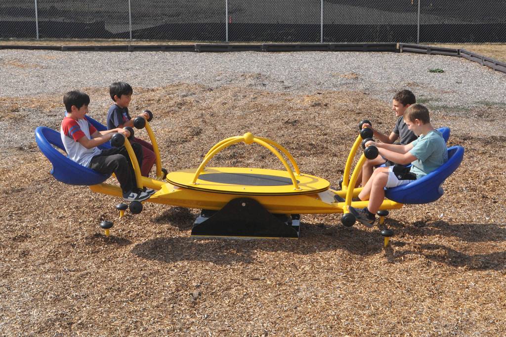 Greywolf Elementary now hosts a We-Swing, a four-seat swing for all ages and abilities.