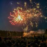 Sequim Gazette file photo by Michael Dashiell
Fireworks light up the skies over Carrie Blake Community Park to cap Sequims Independence Day celebration on July 4 in 2023. The fireworks display started following the ban on the discharge of fireworks in the city. Councilors plan to discuss the ban of fireworks sales in October.