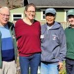 Photo by Shelly Deisch / Veteran Master Gardeners, from left, Bob Cain, Laurel Moulton, Audreen Williams and Jan Bartron look forward to closing out the 2024 garden season of Second Saturday Garden Walk on Sept. 14 at the Fifth Street Community Garden in Port Angeles. Topics will include, but are not limited to, late summer/fall tomato care, multiple aspects of saving seeds and using cover crops in the vegetable garden.