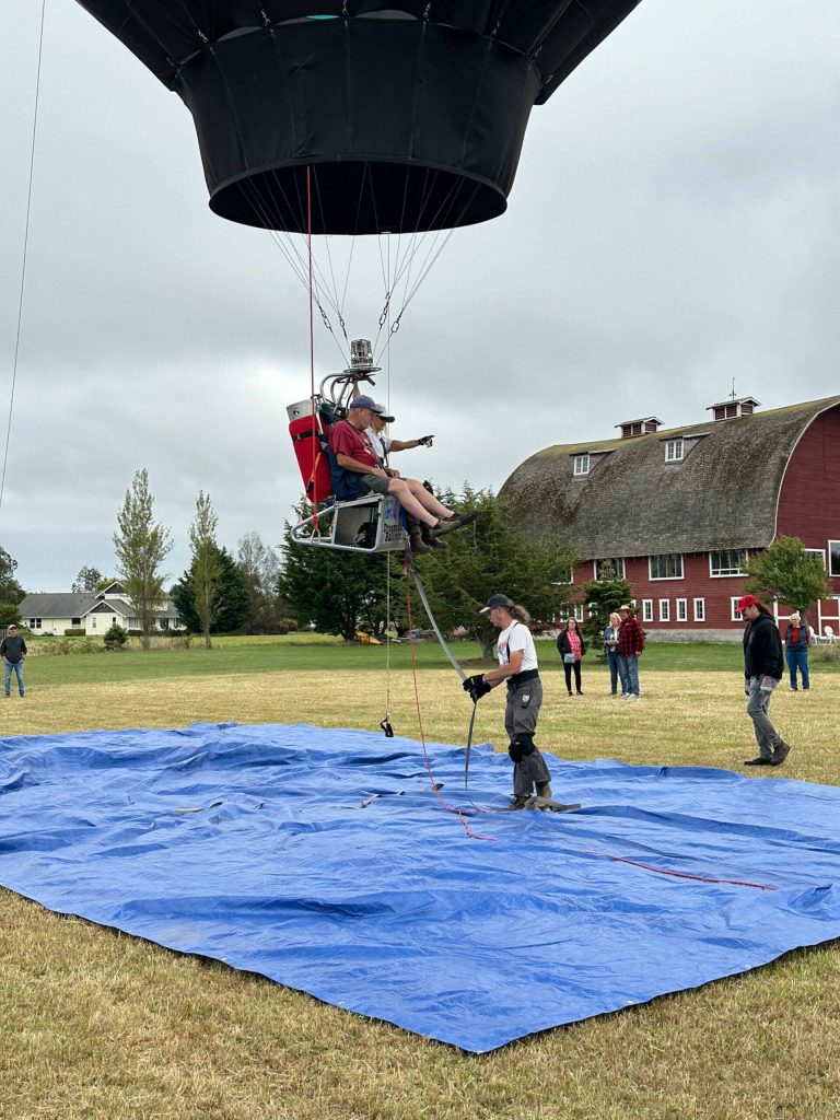 Captain Crystal Stout offers tethered hot air balloon rides with her Dream Catcher Balloon program during the 90th celebration of the Cline Barn on Sept. 2.