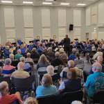 Photo by Richard Greenway/Sequim City Band / For protection of the audience during the predicted thunderstorms with lightning, Sequim City Band members perform for their Aug. 18 concert-goers indoors.
