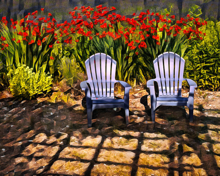 Artwork courtesy of Soroptimist International of Sequim
Come Sit with the Crocosmia by Witta Priester was recently selected as the featured artwork for the Soroptimist International of Sequims 26th Gala Garden Show, set for mid-March 2025.