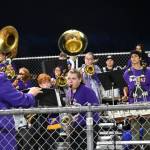 Sequim Gazette photo by Michael Dashiell / The Sequim high School band, under the direction of George Rodes, entertains the crowd int he second half of the SHS football squads loss to Franklin Pierce.