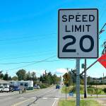 Sequim Gazette photo by Matthew Nash
City of Sequim officials have confirmed residents concerns that many vehicles go well above the posted 20 mph limit along West Sequim Bay Road and the Sequims Little Explorers Early Learning Center at all hours of the day.