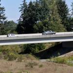 Sequim Gazette photo by Matthew Nash
Some local and state leaders said $30.5 million to construct the U.S. 101 East Sequim Road Project  including completion of the Simdars Road interchange  could be moved to in-progress larger projects if I-2117 passes as state transportation funds may be reduced to compensate for reduced funding for efforts to reduce the states carbon footprint. The Sequim project is near the top of the states Move Ahead Washington grant program and funded by the Climate Commitment Act (CCA).