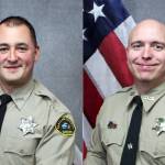Photos courtesy of Clallam County Sheriffs Office / Clallam County Sheriff Brian King promoted Clallam deputies Deputy David Fletcher, left, to Detective, and Sean Hoban to Patrol Sergeant.