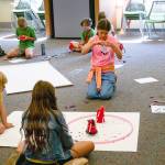 Photo courtesy of North Olympic Library System
Tweens build motorized Scribble Bots at the Port Angeles Library. Libraries in Sequim and Port Angeles offer free science, technology, engineering, art and math (STEAM) activities programs for tweens this fall.