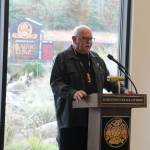 Sequim Gazette photo by Matthew Nash/ W. Ron Allen, Jamestown SKlallam Tribe chairman and CEO, speaks before a groundbreaking ceremony for The Jamestown Evaluation and Treatment Center from inside The Jamestown Healing Clinic on Oct. 19. He said the new psychiatric clinic is something we knew we needed.