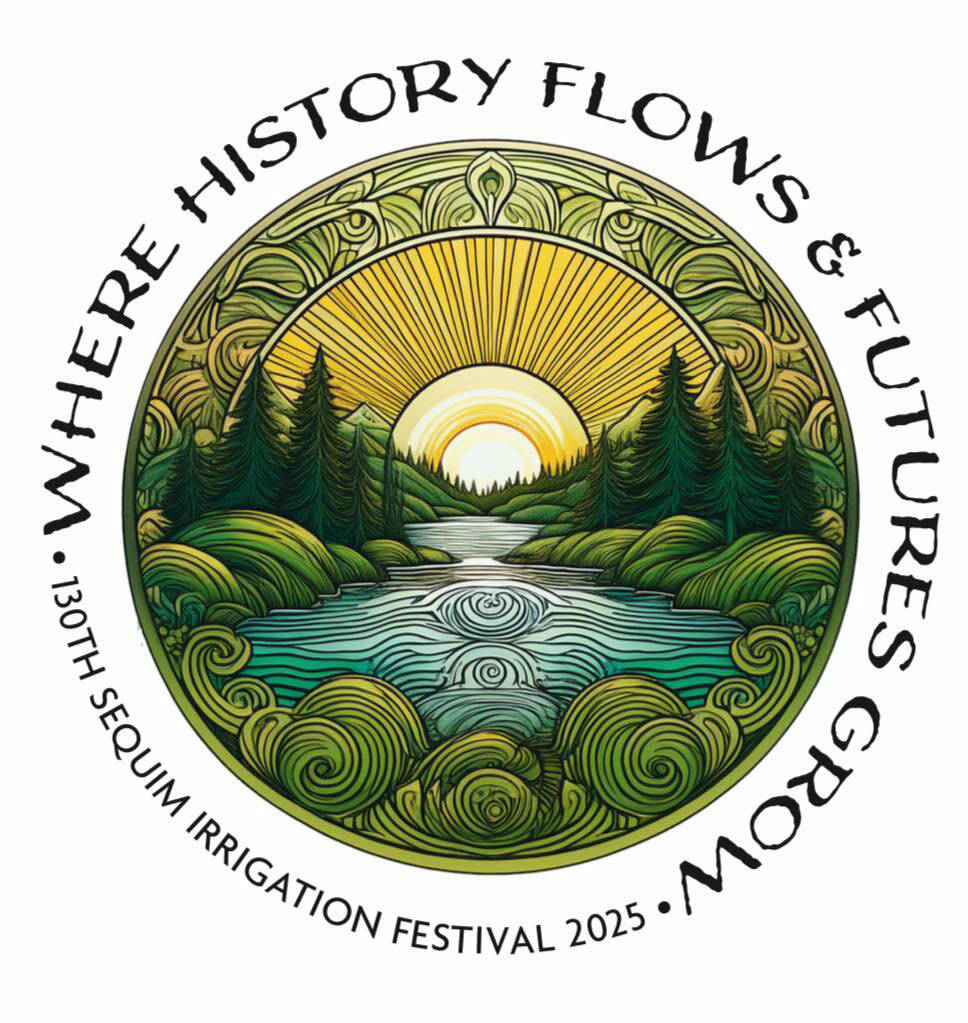 Image courtesy of Sequim Irrigation Festival/ Sherry Scharschmidt designed the Sequim Irrigation Festivals logo for the second year. The 130th festival features the tagline Where History Flows and Futures Grow.