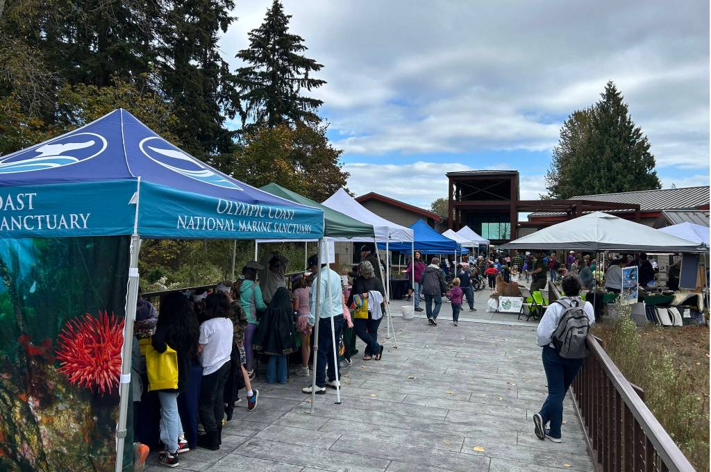 Sequim Gazette photo by Matthew Nash/ More than 20 local and state agencies attended the Dungeness River Festival providing educational information about how locals can help the river and environment, such as ways to conserve water, and what can and cannot be flushed.
