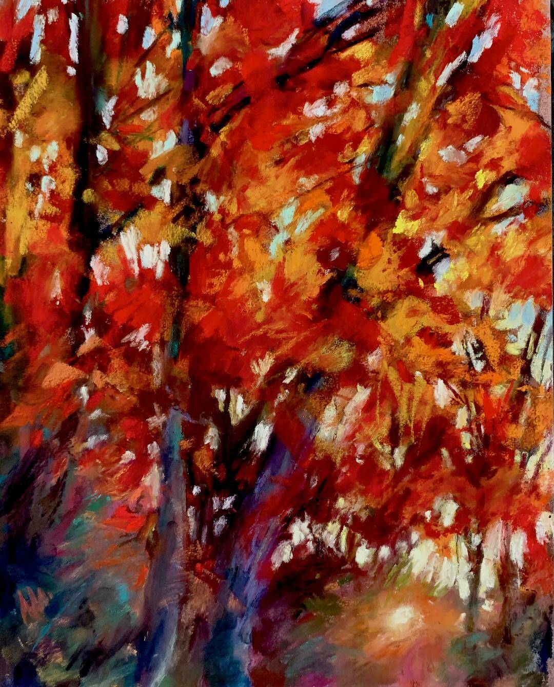 Artwork courtesy of Anne Milligan
Autumn Rise by Anne Milligan, who shares her Sequim gallery with featured artist Suzan Noyes this month.