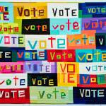 Artwork by Marla Varner / Vote by Marla Varner, who joins other fiber artists in demonstrating their passion and artistry at the 19th-annual North Olympic Fiber Arts Festival fiber arts exhibition Sublime Marvel – Splendor, Enterprise, & Awe, held at Sequim Museum & Arts, 544 N. Sequim Ave.