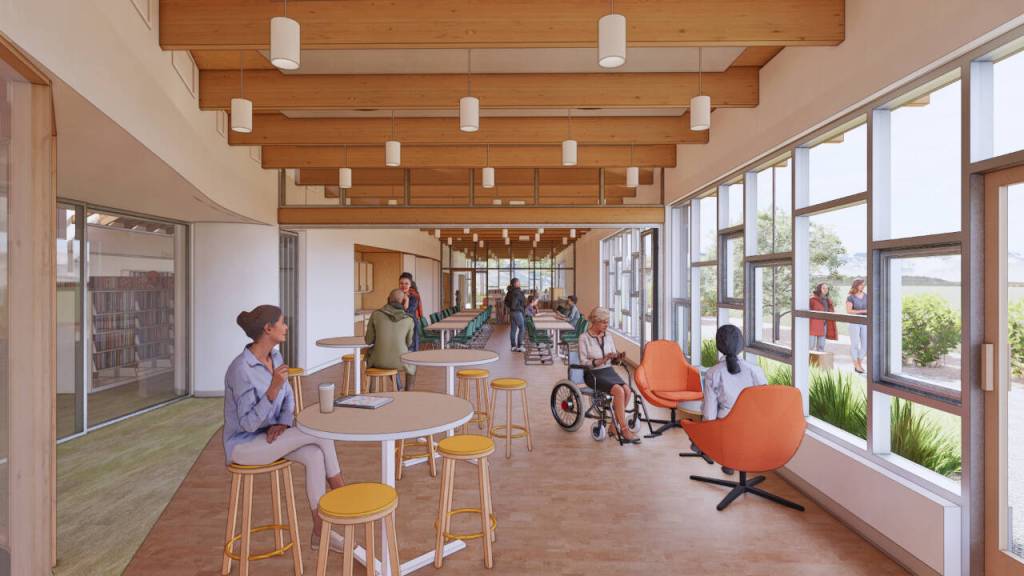 Graphic courtesy of North Olympic Library System / The expanded Sequim Library, now under construction, looks to nearly double the librarys size, from 6,000 to 10,000 square feet,