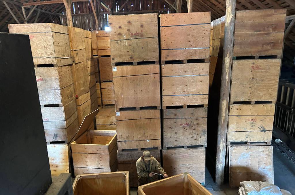 Sequim Gazette photo by Matthew Nash/ Nashs Organic Produce now focuses largely on cleaning seeds, and selling seeds, such as organic ground cover rye-vetch, wheat, peas and more.