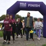 Sequim Gazette photos by Matthew Nash
Walkers begin the Walk to End Alzheimers event in Carrie Blake Community Park on Oct. 5. Organizers estimate they raised about $35,000 so far for research and support services for Alzheimers disease. Donations can still be made at act.alz.org/nop.