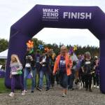 Sequim Gazette photos by Matthew Nash
Walkers begin the Walk to End Alzheimers event in Carrie Blake Community Park on Oct. 5. Organizers estimate they raised about $35,000 so far for research and support services for Alzheimers disease. Donations can still be made at act.alz.org/nop.