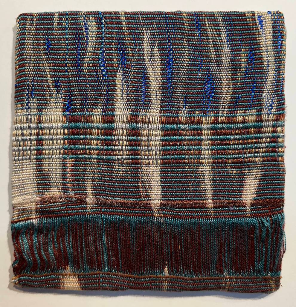 Artwork by Jordan Carter / Corrosive Vision by Jordan Carter, a featured artist at the 19th-annual North Olympic Fiber Arts Festival fiber arts exhibition, Sublime Marvel – Splendor, Enterprise, & Awe at Sequim Museum and Arts, 544 N. Sequim Ave.