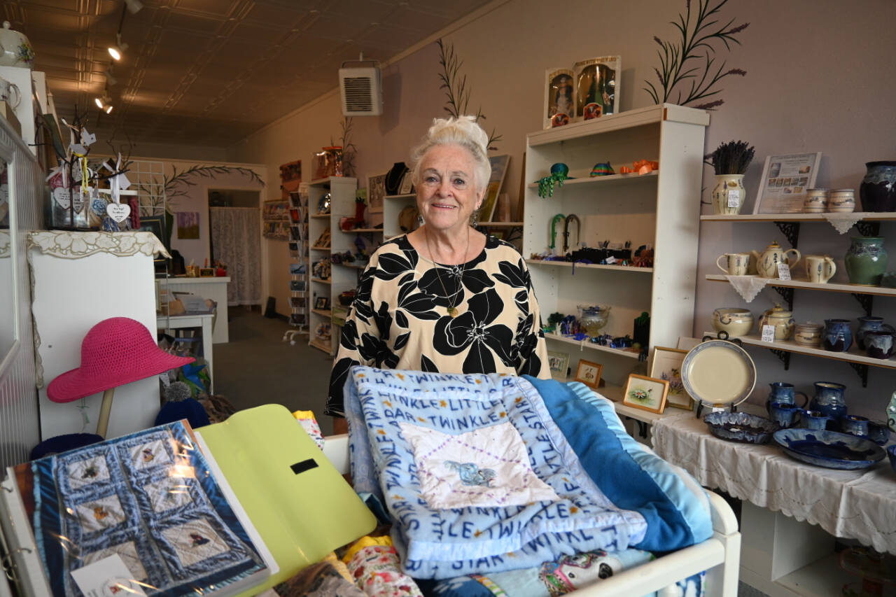 Sequim Gazette photos by Michael Dashiell
Virginia Sheppard recently opened Crafters Creations at 247 E. Washington St. in Creamery Square, offering merchandise on consignment from more than three-dozen local artisans and crafters.