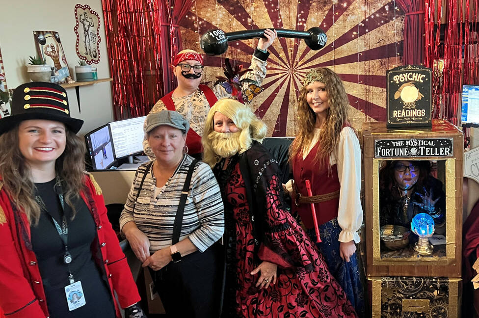 Photo courtesy of Jamestown Health Clinic/ Staff at Jamestown Family Health Clinic won decorations and theme for their circus on Halloween.