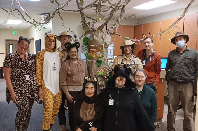 Photo courtesy of Jamestown Health Clinic/ Staff at Jamestown Family Health Clinic dress up with a safari theme on Halloween.