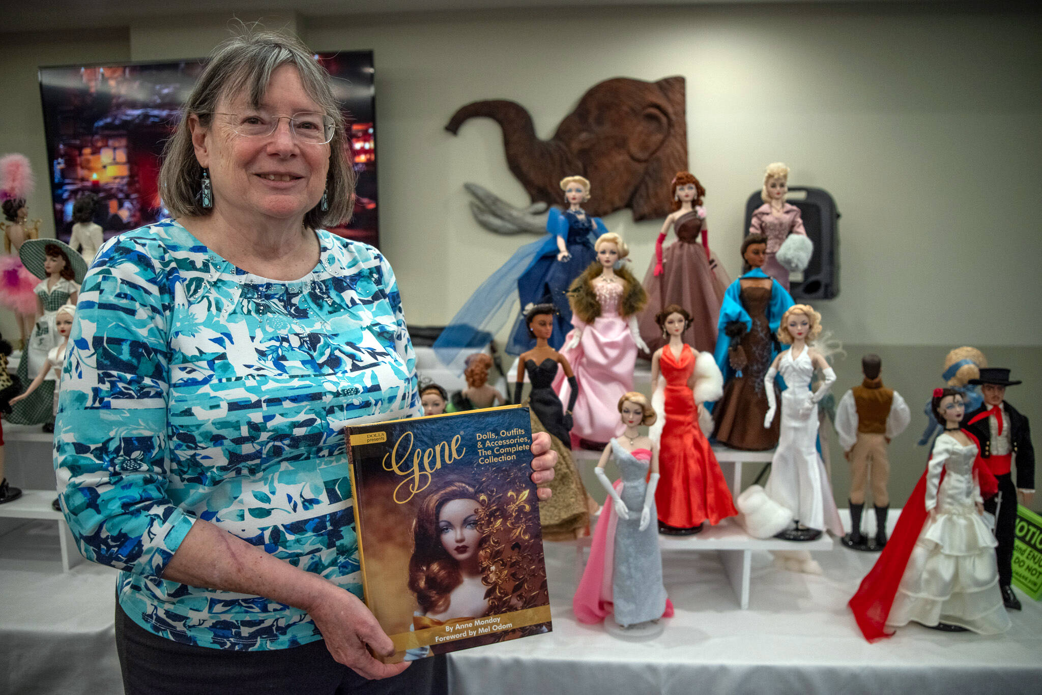 Sequim Gazette photos by Emily Matthiessen
Author Anne Monday shared some of her collection of Gene Marshall dolls at Saturdays Timeless Treasures, a show by the Olympic Peninsula Doll Club at Sherwood Assisted Living.