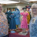 Christine Brehan, left, current Olympic Peninsula Doll Club president, and Sandy Brehan, cofounder of the group, share some of Sandys collection of miniature mannequins dressed in clothes that she made from original 1930s-1950s patterns. The blue skirt suit on the left was made by another member. The Brehans shared some of their collections with visitors and residents of Sherwood Assisted Living on Saturday.