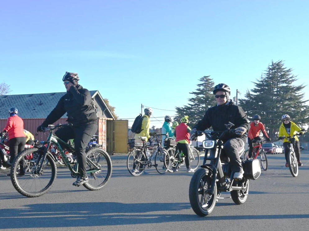 Sequim Gazette file photo by Michael Dashiell
Organizers of Sequims Cranksgiving, a bike ride food fundraiser, set for Saturday, Nov. 23. Check-in begins at 8:30 a.m. at the Sequim Food Bank and organizers welcome people of all ages and abilities on bikes, skates or foot.