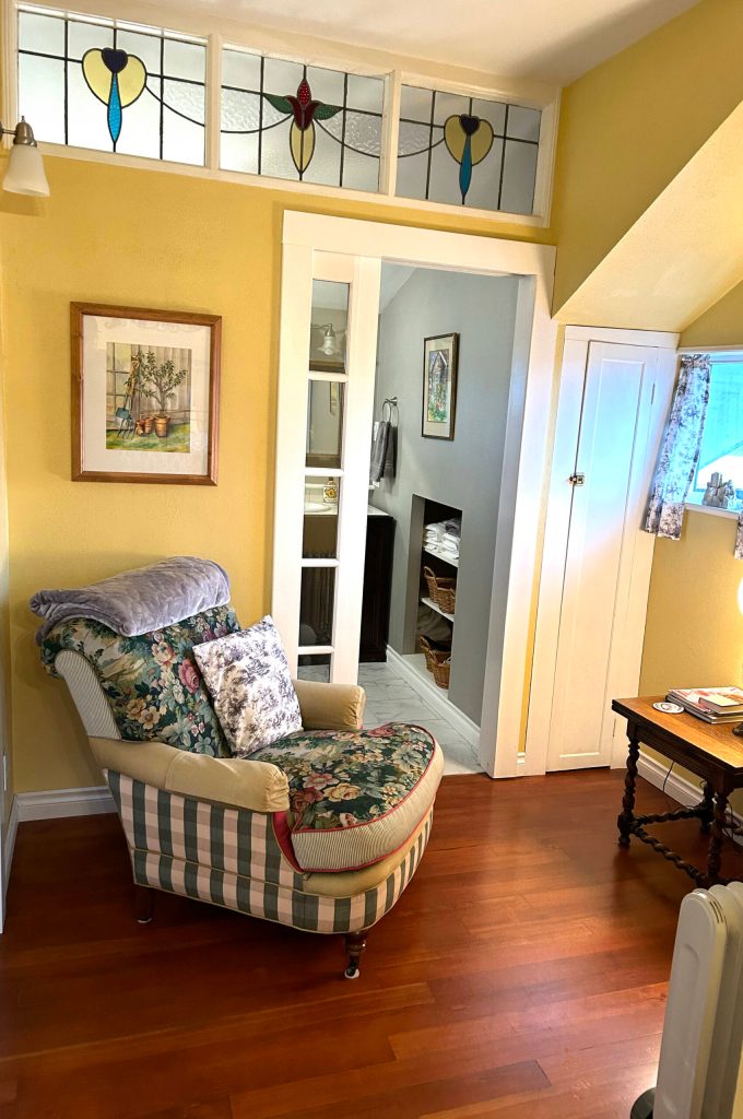 Sequim Gazette photo by Matthew Nash/ This reading area leads to one of the bathrooms in Sequim Heritage House.