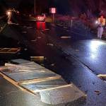 Photo courtesy Washington State Patrol/ Troopers with Washington State Patrol report that one puppy died and two more were injured after a kennel fell out of a truck and was hit by a car on the night of Nov. 12 on U.S. Highway 101, west of Sequim.