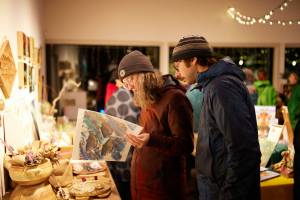Photo by Matt Sagen/ Cascadia Films
Shoppers enjoy the Port Angeles Fine Arts Centers Makers Market in 2023. The event returns starting Nov. 29.