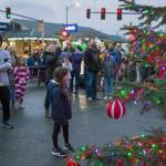 Sequim Gazette file photo by Emily Matthiessen
Once again, the Christmas tree in Centennial Place, seen here in 2021, will be switched on for the Hometown Holidays event set for Nov. 30 at Centennial Place in downtown Sequim.