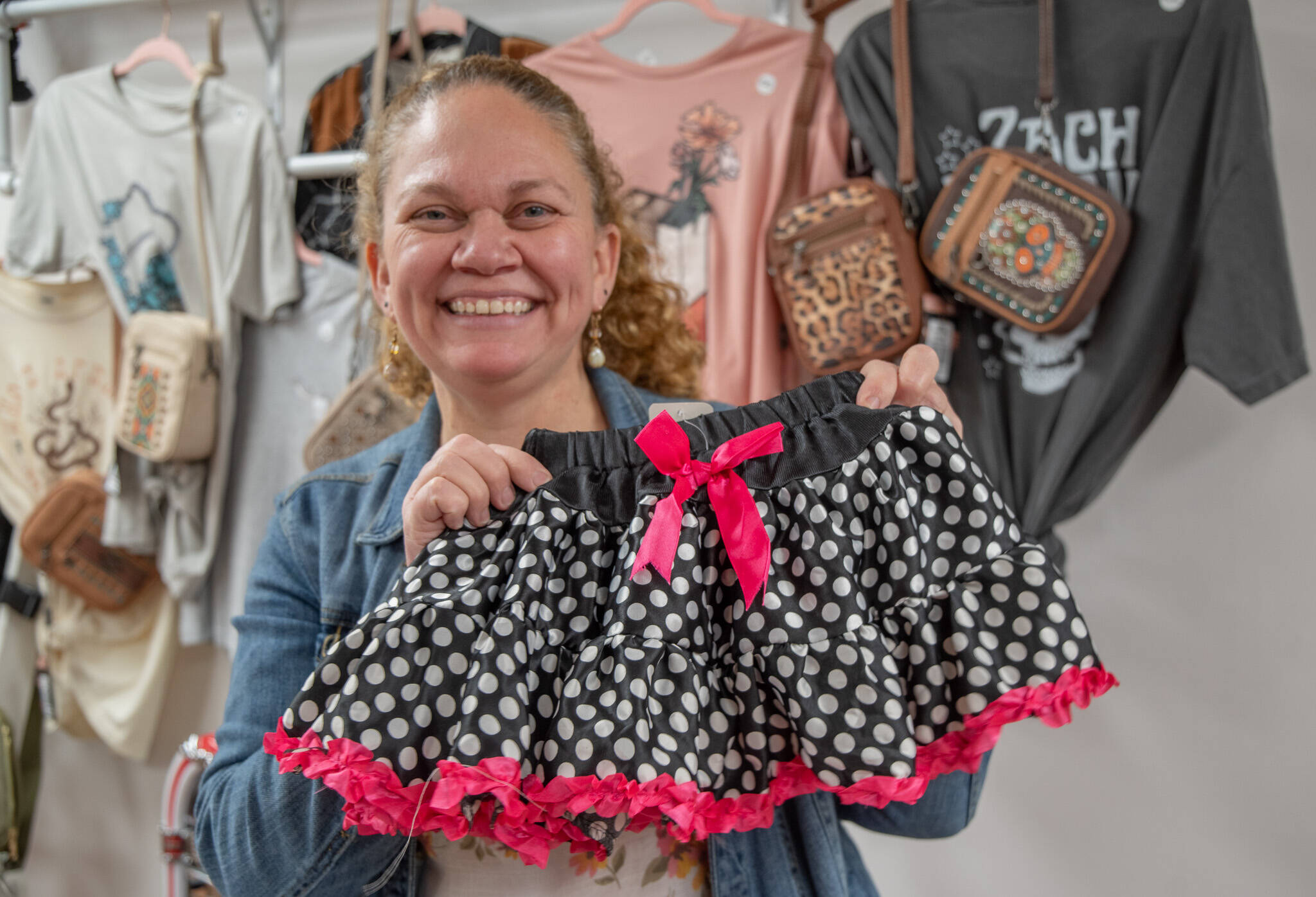 Western Wanderer Boutique owner Carolee Edwards is launching a childrens line in concurrence with her Grand Re-opening on Saturday.