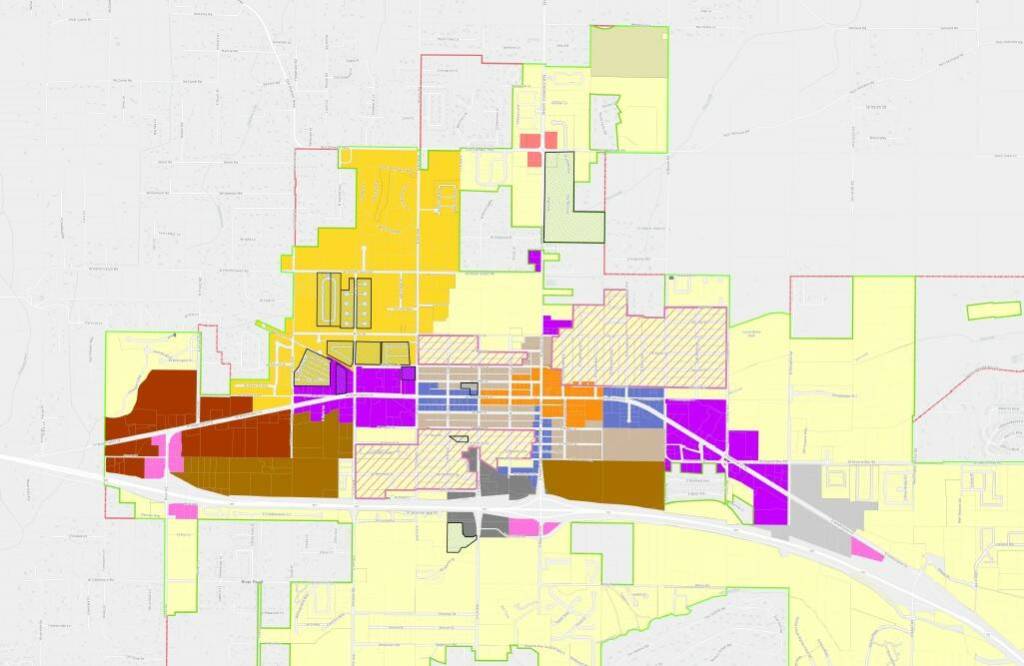 Image courtesy City of Sequim/ An updated map of the City of Sequim shows a manufactured home park overlay (MHP) that will prevent parks from being redeveloped into anything other than manufactured home parks.