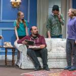 Sequim Gazette Photo by Emily Matthiessen/ Liam Patterson, Trinity Devlin, Sean Stone, Sean McDaniel and Rebecca Maberry rehearse a scene for OTA's upcoming play "The Rented Christmas."