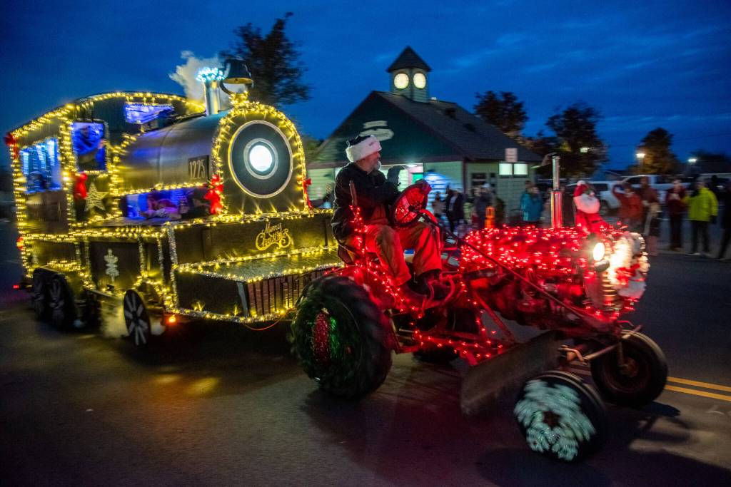 Sequim Gazette photo by Emily Matthiessen/ There was a large turn out for the tractor cruise on Saturday evening in Sequim.