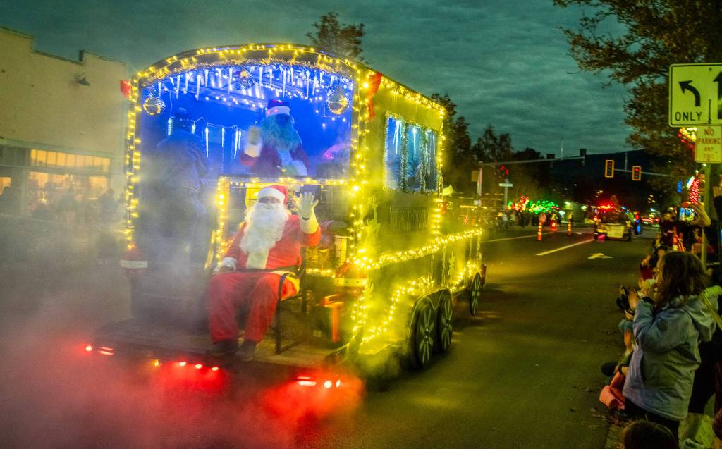 Sequim Gazette photo by Emily Matthiessen/ There was a large turn out for the tractor cruise on Saturday evening in Sequim.