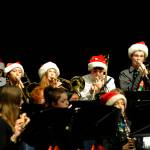 Sequim Gazette photos by Matthew Nash
Sequim Middle School trombone players, from left, Sophia Pritchard, Arabella Marco, Stone McClurken, and Max Brouillard play a portion of Jingle Bell Rock during the All Bands Concert on Dec. 19. The four musicians are part of Sequim Middle Schools Intermediate Band.