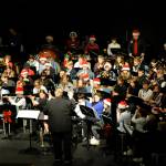 The Helen Haller Elementary fifth grade Cougar Band and Sequim Middle School sixth grade Beginner Band joined to play together on Dec. 19 a number of tunes, including Jingle Bells and The Hard Rock Blues.