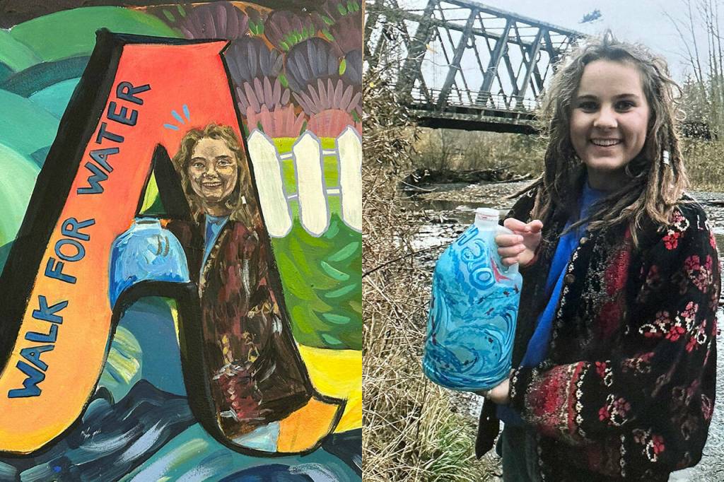 Photos courtesy Chelsea Reichner/ A mural in Sequim High School honors 2020 graduate Alissa Lofstrom who started the mural in 2019 but had to stop due to Covid-19 shutdowns. She died in 2021 in a fall but past and current students finished her mural for the Interact Club.