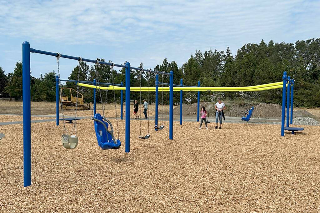 Sequim Gazette photo by Matthew Nash/ The Gathering Grounds first phase is open dawn to dusk to community members and is inclusive for children of all abilities.