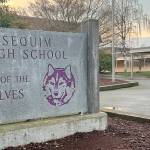 Sequim Gazette photo by Matthew Nash
If a construction bond is approved, Sequim High Schools open campus could be enclosed to increase safety and update the older facility, Sequim School District staff said.