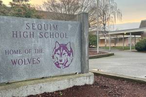 Sequim Gazette photo by Matthew Nash
If a construction bond is approved, Sequim High Schools open campus could be enclosed to increase safety and update the older facility, Sequim School District staff said.