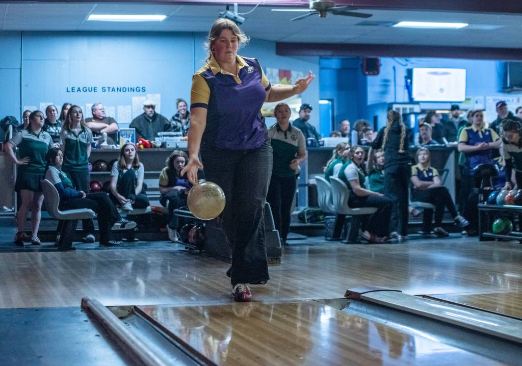 Sequim Gazette photo by Emily Matthiessen/ Skylar Krzyworz is the Wolves anchor.