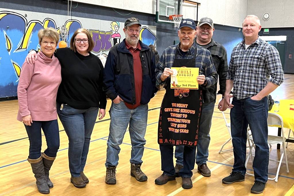 Volunteer Jim Long with Habitat for Humanity of Clallam County won $100 for the organization with his chili at the Community Chili Cookoff on Feb. 17.