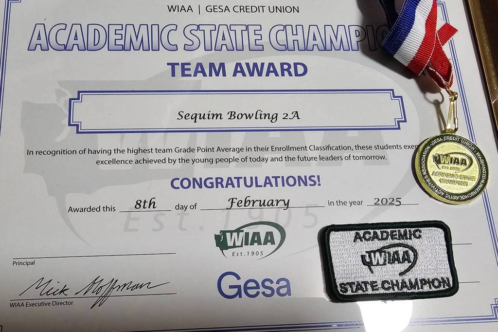 Photo courtesy Randy Perry
Sequims bowling team won back-to-back 2A academic state championships this season after earning a 3.967 grade point average, the highest among all schools in the state.