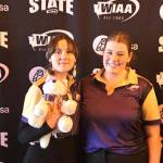 Photo courtesy Randy Perry/ Victoria Nava and Skylar Krzyworz placed 42nd and 47th at the 1A/2A State Bowling Championships last weekend. They and four other teammates earned the 2A academic state championship.