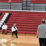 Photo courtesy Robyn Bacchus/ Roman Bacchus of Sequim lines up for a free throw during the Elks Hoop Shoot state competition on Feb. 15 in Lacey. He finished as runner-up after tying for first place, requiring a shoot-off.