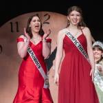 Sequim Gazette photo by Emily Matthiessen/ Glenna Cary cheers Lily Tjemsland who comes forward upon hearing she will be 2025s queen at the Sequim Irrigation Festivals scholarship pageant.