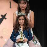 Sequim Gazette photo by Emily Matthiessen/ Sequim 129th Irrigation Festival princess Kailah Blake crowns Stella Good a junior royalty princess during the 130th Festivals pageant.