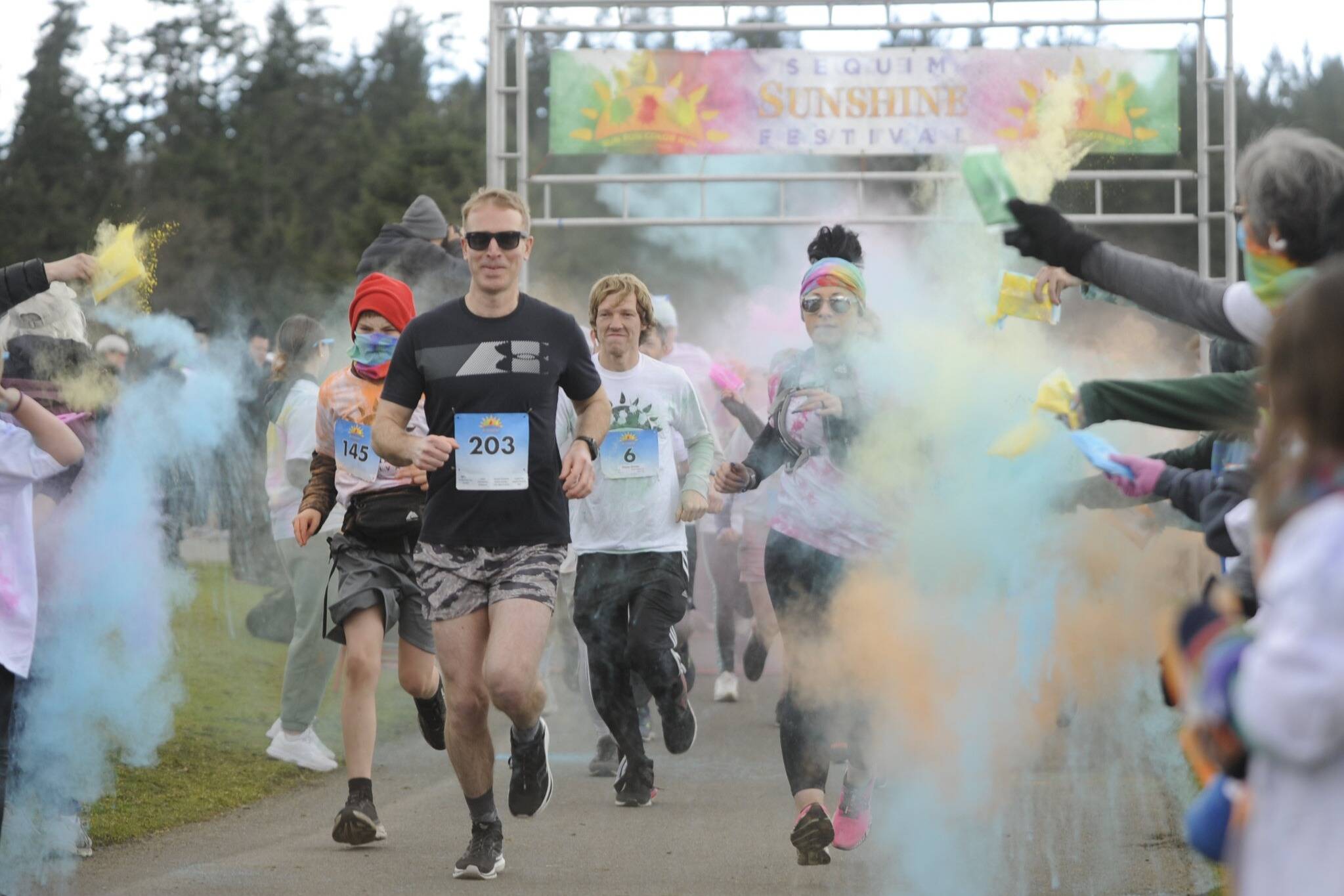Sequim Gazette photo by Michael Dashiell 
The Sequim Sunshine Festivals Sun Fun Color Run, seen here in 2024, returns to Carrie Blake Community Park at 11 a.m. March 8.
